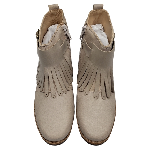Marc Joseph | NIB Green Point Light Grey Nubuck Fringe Leather Ankle Booties 1 - Picture 6 of 14
